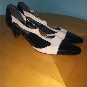 Black and white heels